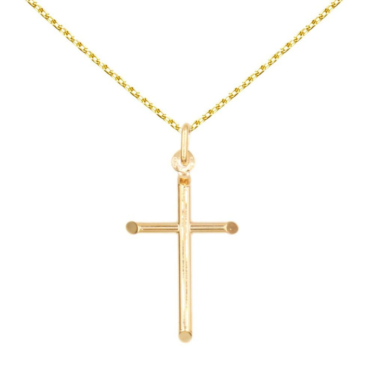 L'ATELIER D'AZUR Collier - Médaille Croix Or Jaune - Chaine Dorée Offerte