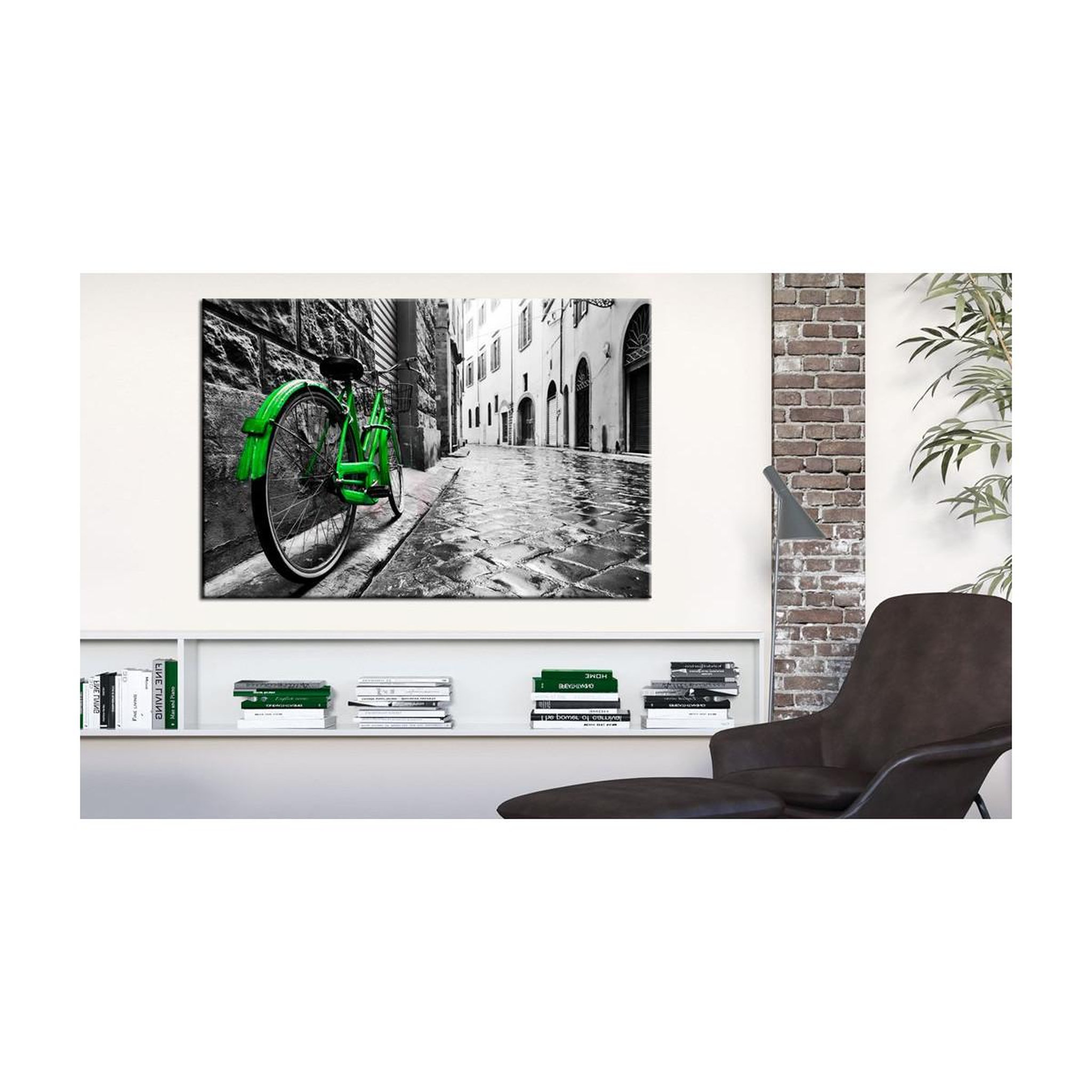 Voir la diapositive 2 : Paris Prix Tableau Imprimé  Vintage Green Bike