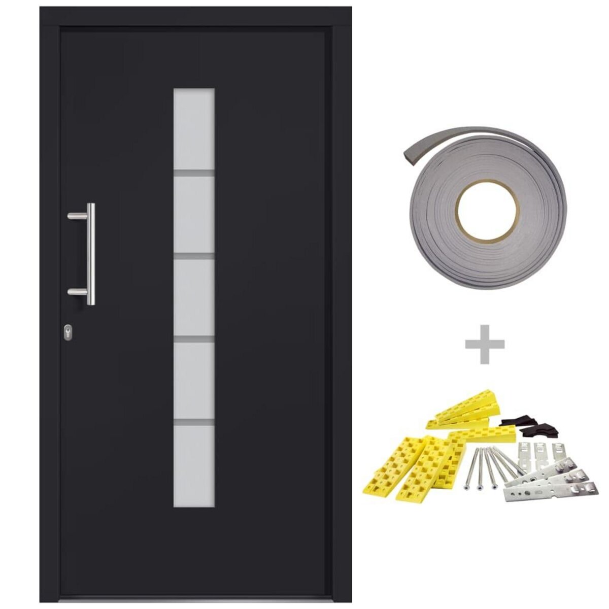 VIDAXL Porte d'entree Aluminium et PVC Anthracite 110x210 cm