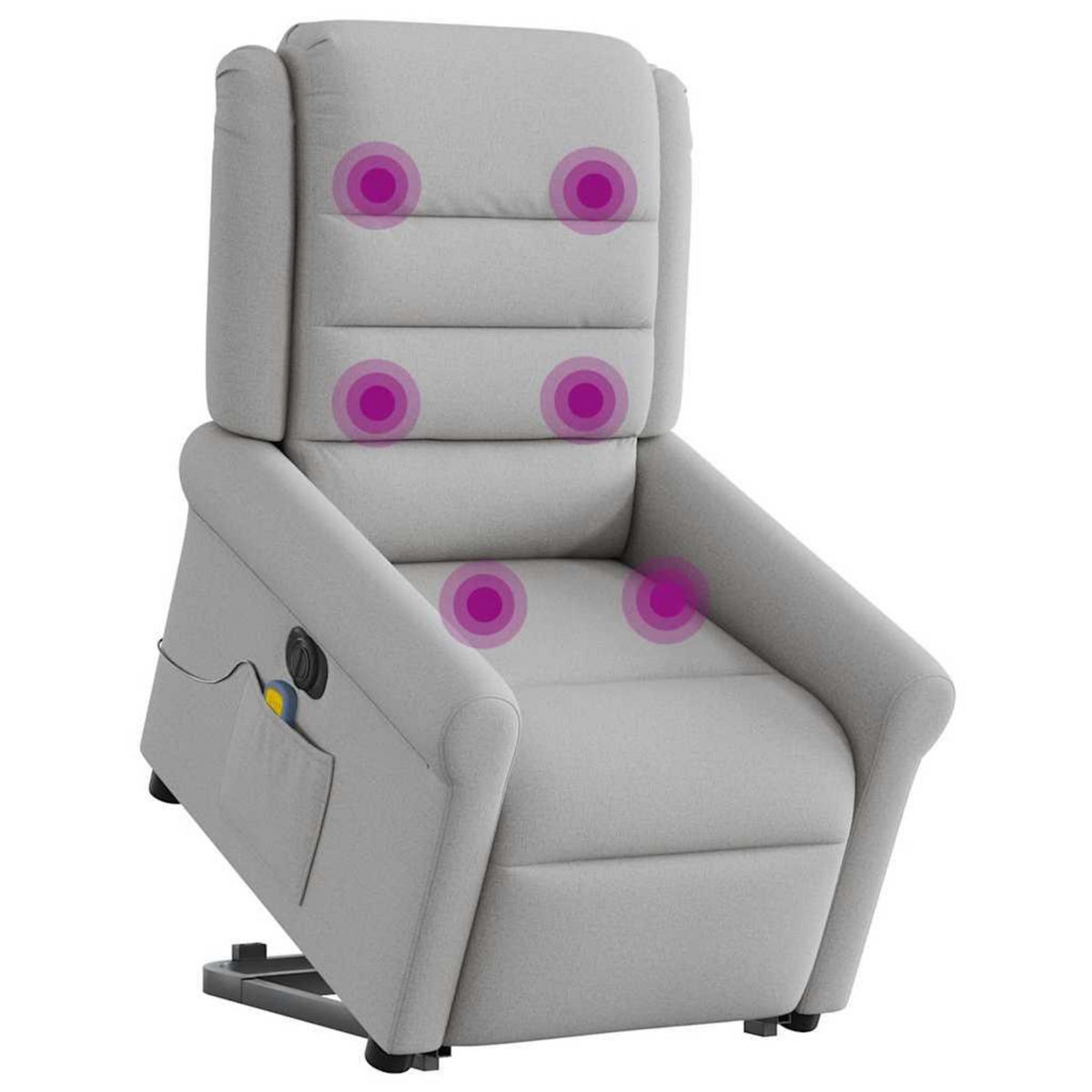 VIDAXL Fauteuil inclinable de massage electrique gris nuage tissu