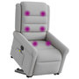 Voir la diapositive 2 : VIDAXL Fauteuil inclinable de massage electrique gris nuage tissu