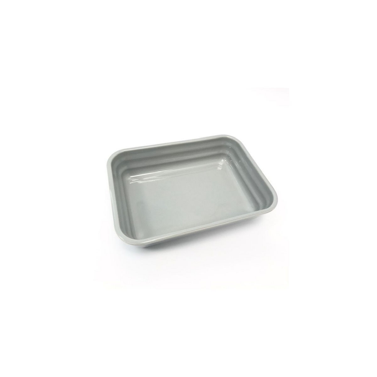 Plat carré céramique 23cm gris