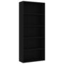 Voir la diapositive 2 : VIDAXL Bibliotheque a 5 niveaux Noir 80x30x189 cm Bois d'ingenierie