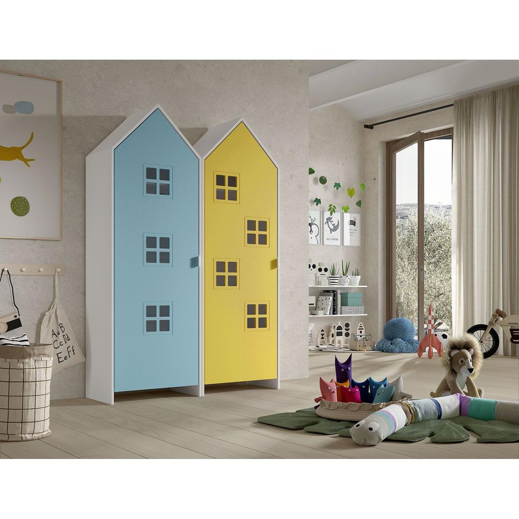Voir la diapositive 3 : Vipack Combinaison D'armoires 2 Parties Casami Bruges bleu jaune