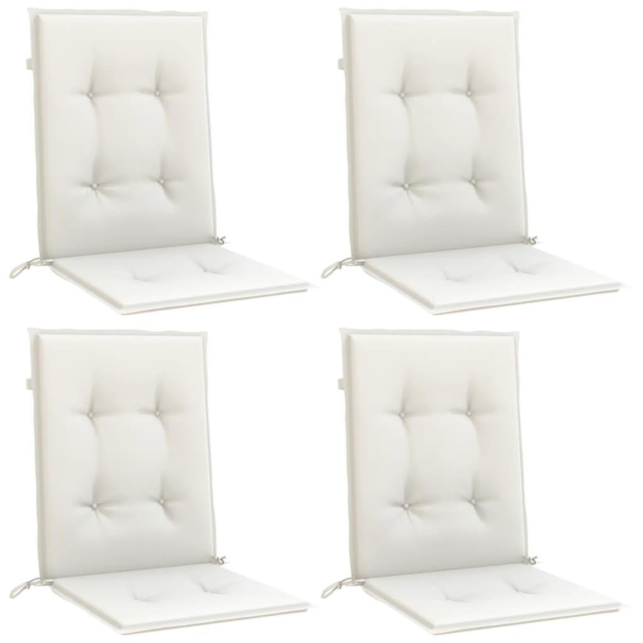 Voir la diapositive 3 : VIDAXL Coussins de chaise a dossier bas lot de 4 creme melange tissu