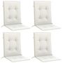 Voir la diapositive 3 : VIDAXL Coussins de chaise a dossier bas lot de 4 creme melange tissu