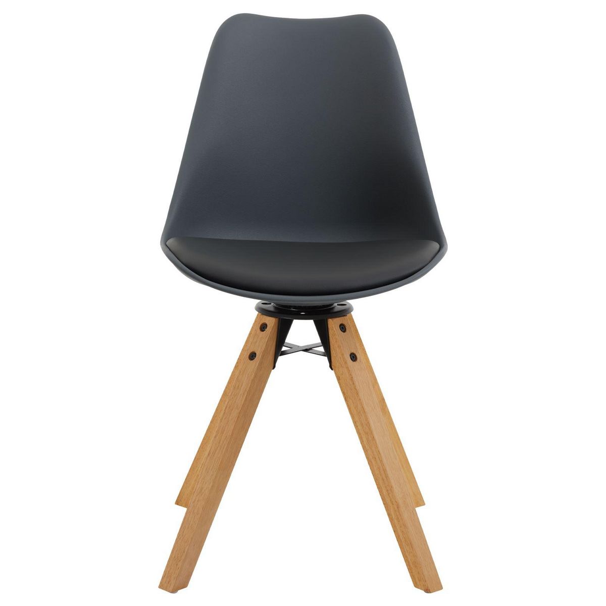 IDIMEX Lot de 2 chaises pivotantes BOLIVIA, style scandinave, synthétique et bois