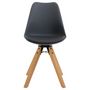 Voir la diapositive 4 : IDIMEX Lot de 2 chaises pivotantes BOLIVIA, style scandinave, synthétique et bois