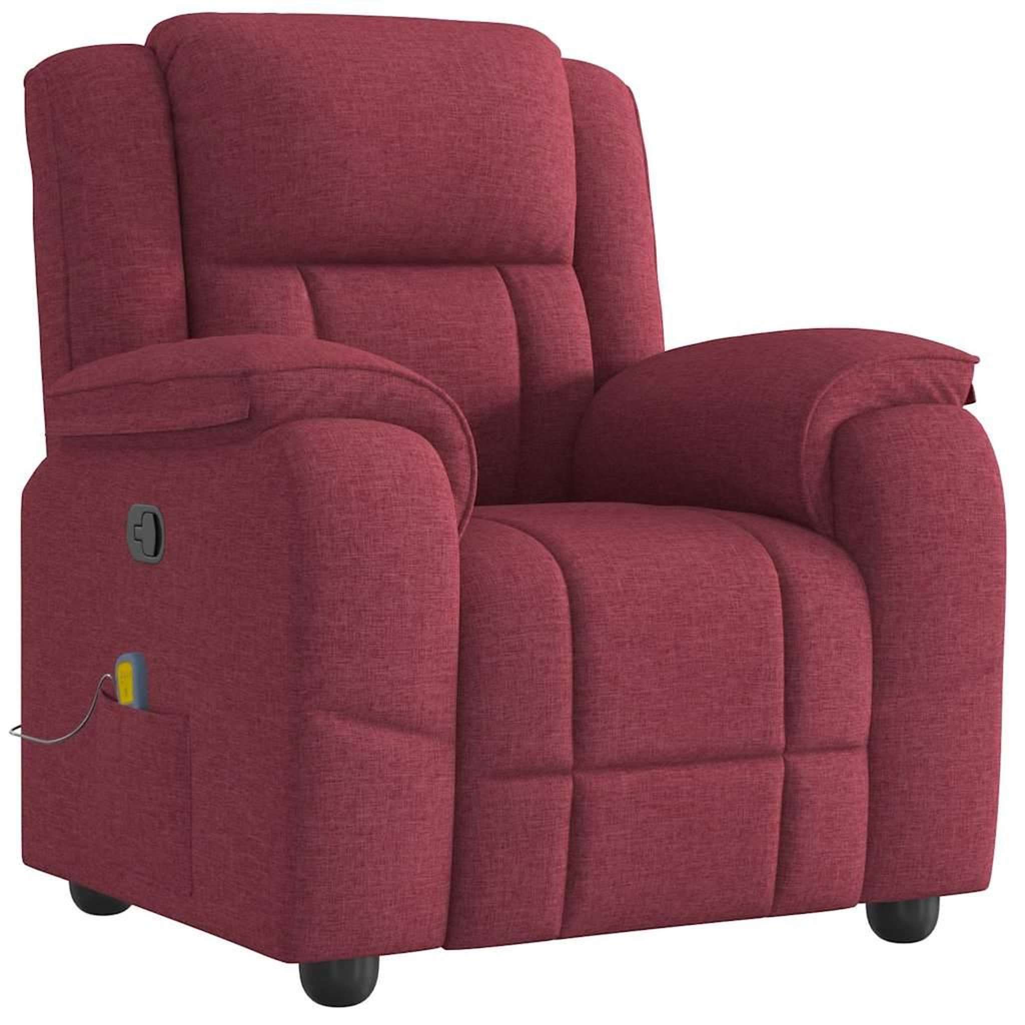 Voir la diapositive 2 : VIDAXL Fauteuil de massage inclinable Rouge bordeaux Tissu