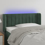 Voir la diapositive 1 : VIDAXL Tete de lit a LED Vert fonce 103x16x78/88 cm Velours