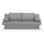MARKET24 Banquette convertible - 3 places - NAOTO - Tissu gris clair - Coffre de rangement - 202 x 98 x 98 cm