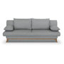 Voir la diapositive 1 : MARKET24 Banquette convertible - 3 places - NAOTO - Tissu gris clair - Coffre de rangement - 202 x 98 x 98 cm