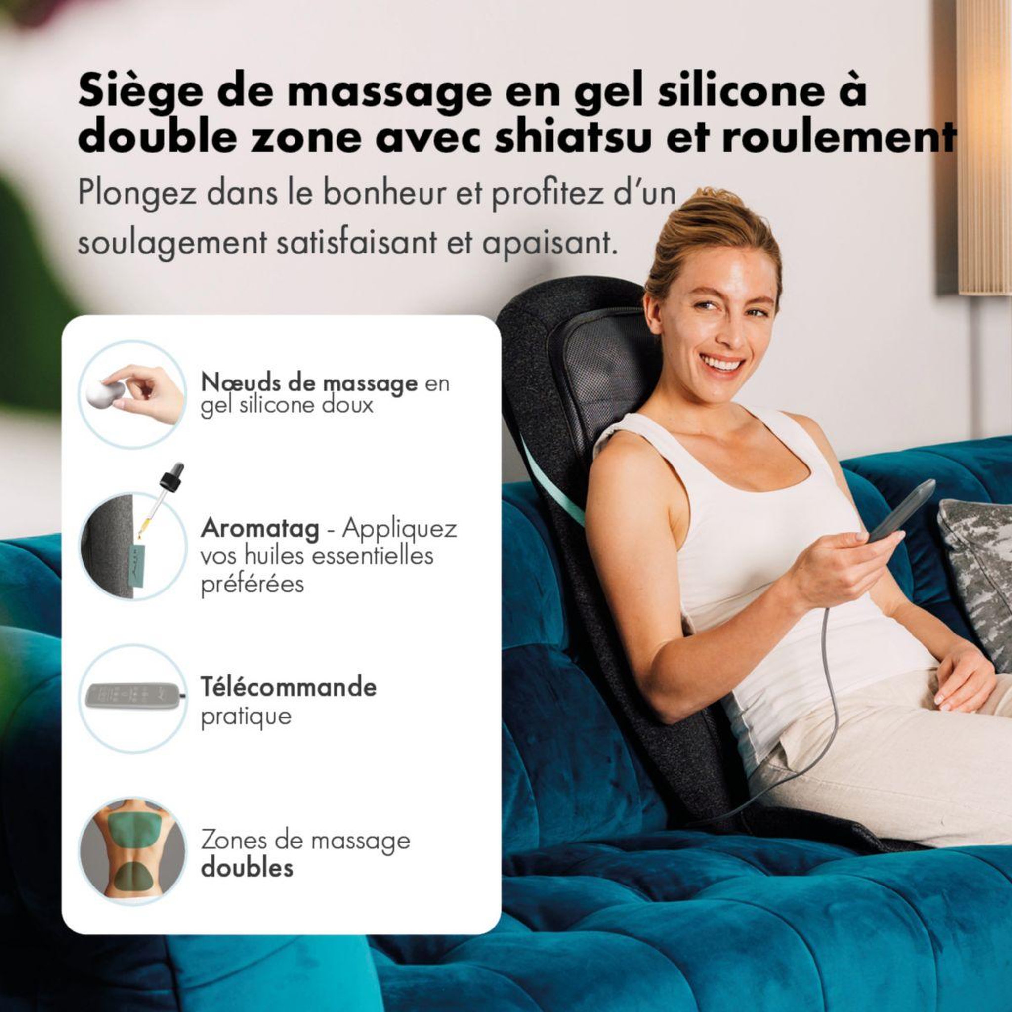 Voir la diapositive 2 : ZEN Siège de massage 4 mains