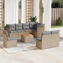 Voir la diapositive 1 : VIDAXL Salon de jardin avec coussins 9 pcs beige resine tressee