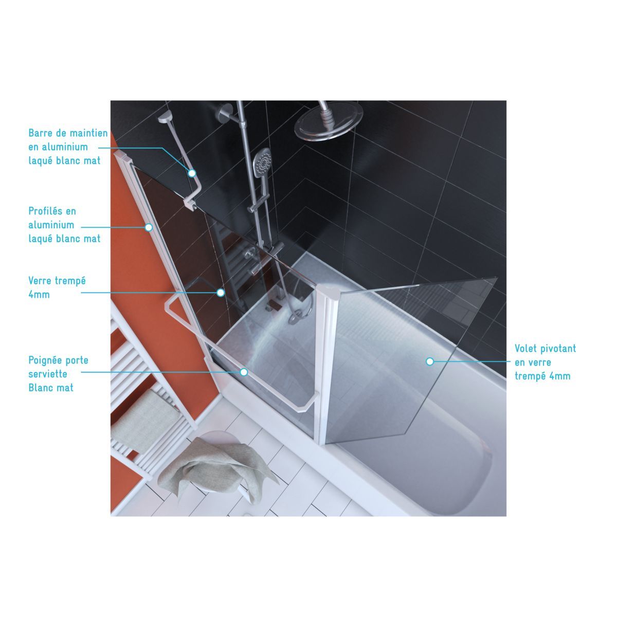 Pare baignoire IBIZA WHITE