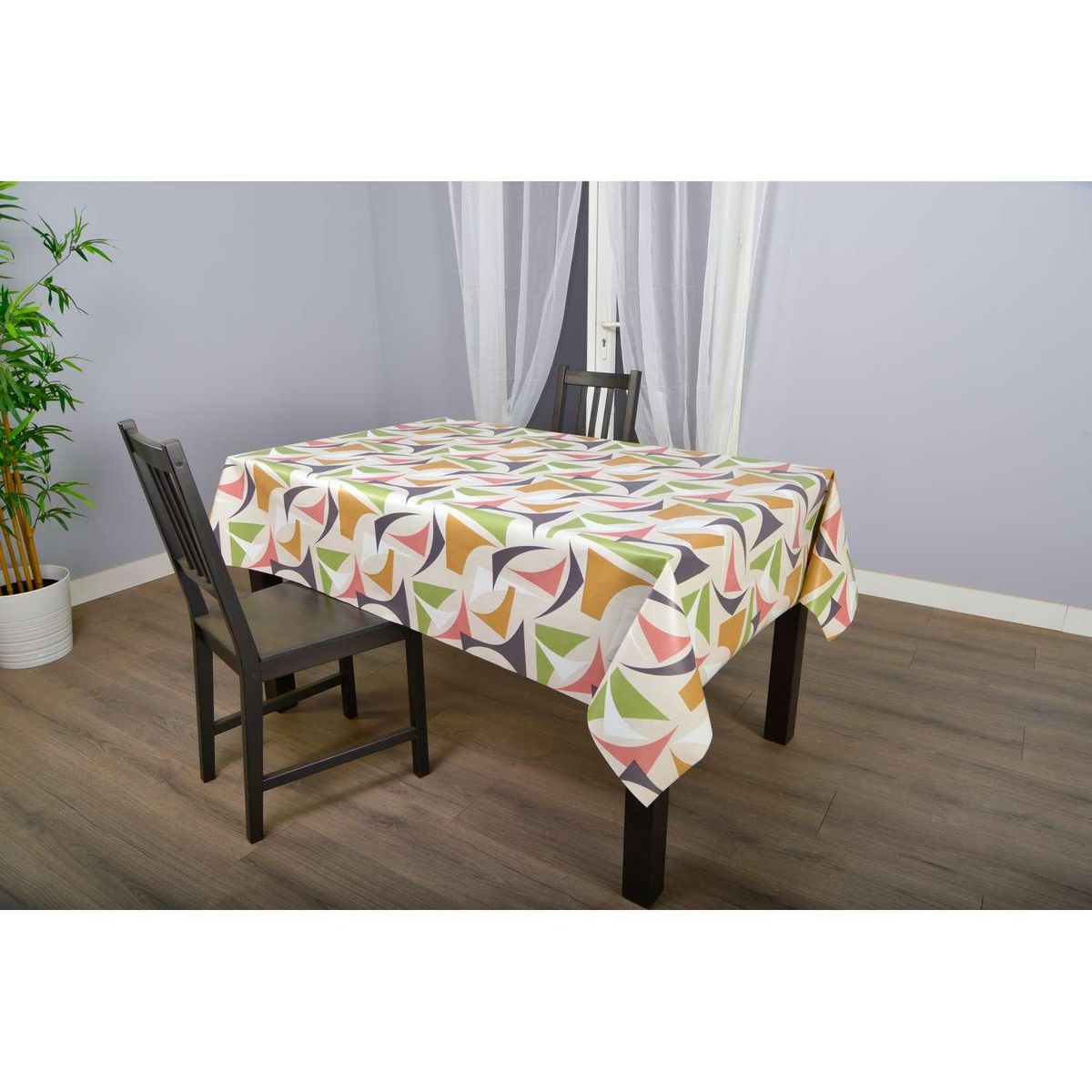 HABITABLE Nappe en toile cirée rectangulaire Figu - 140 x 250 cm - Vert