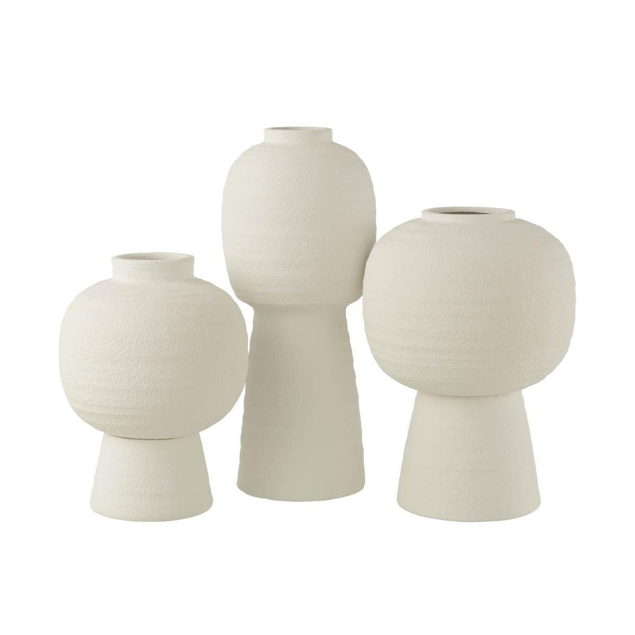 Voir la diapositive 2 : J-LINE Vase lanterne déco  russel  50cm blanc