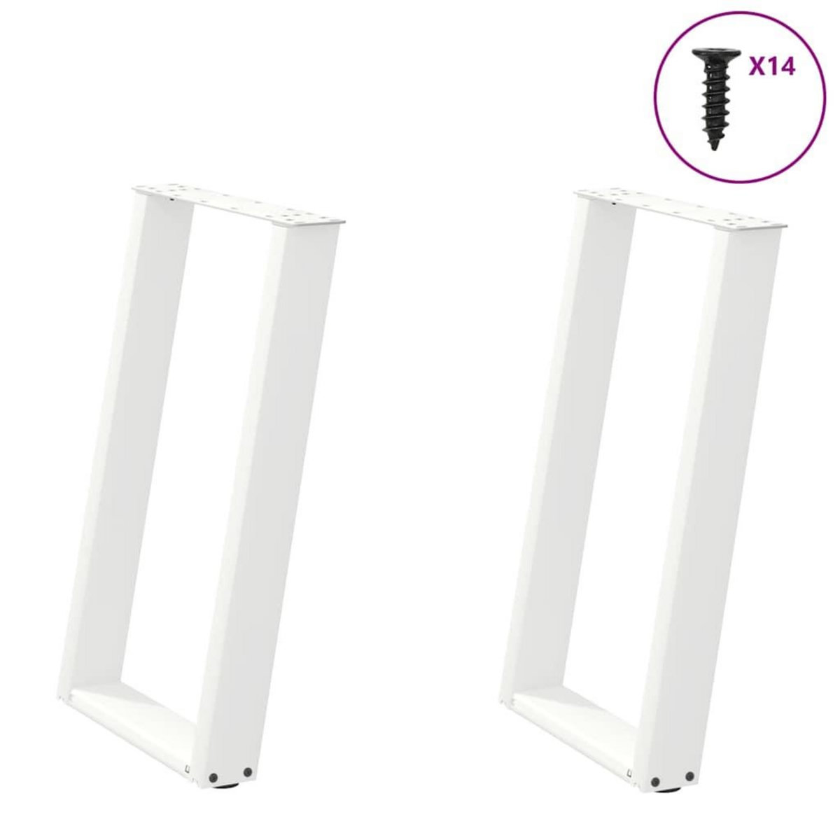 VIDAXL Pieds de table a manger forme de U 2 pcs blanc 60x(72-73) cm