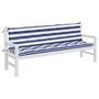 Voir la diapositive 3 : VIDAXL Coussins de banc de jardin lot de 2 rayures bleues et blanches