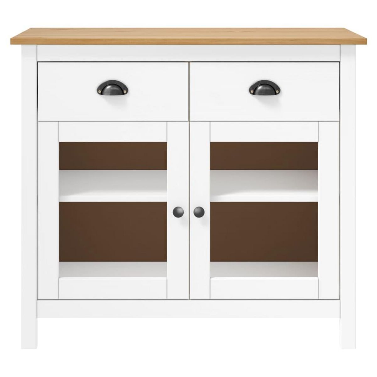 VIDAXL Buffet Hill Blanc 90x40x80 cm Bois de pin solide