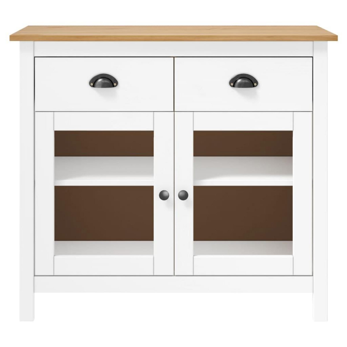 VIDAXL Buffet Hill Blanc 90x40x80 cm Bois de pin solide