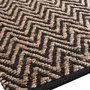 Voir la diapositive 2 : Paris Prix Tapis Déco en Jute  Zigzag  60x90cm Noir & Beige