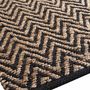 Voir la diapositive 2 : Paris Prix Tapis Déco en Jute  Zigzag  60x90cm Noir & Beige