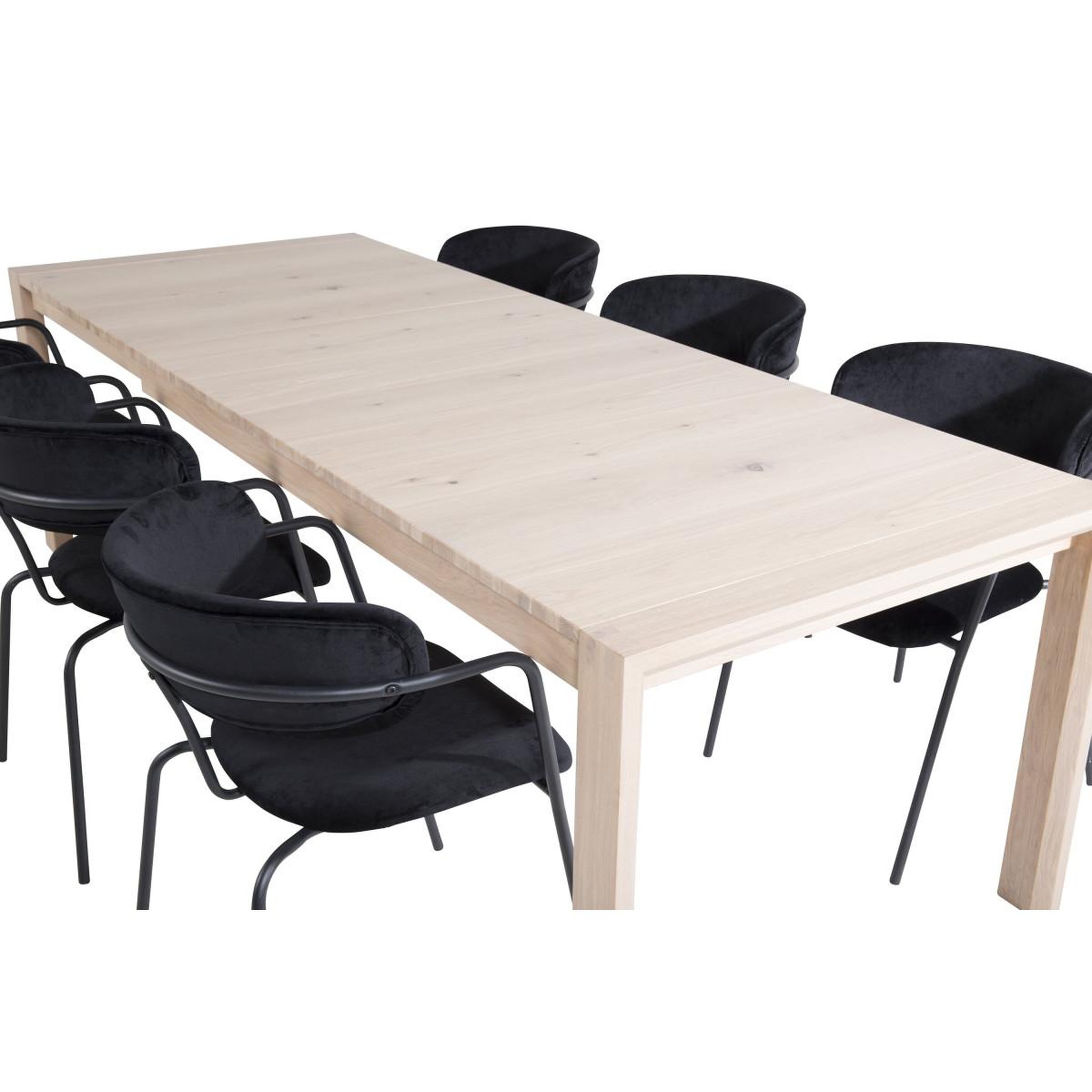 Voir la diapositive 4 : Paris Prix Ensemble table à manger extensible & 6 chaises  slider & arrow  170-250cm noir & beige