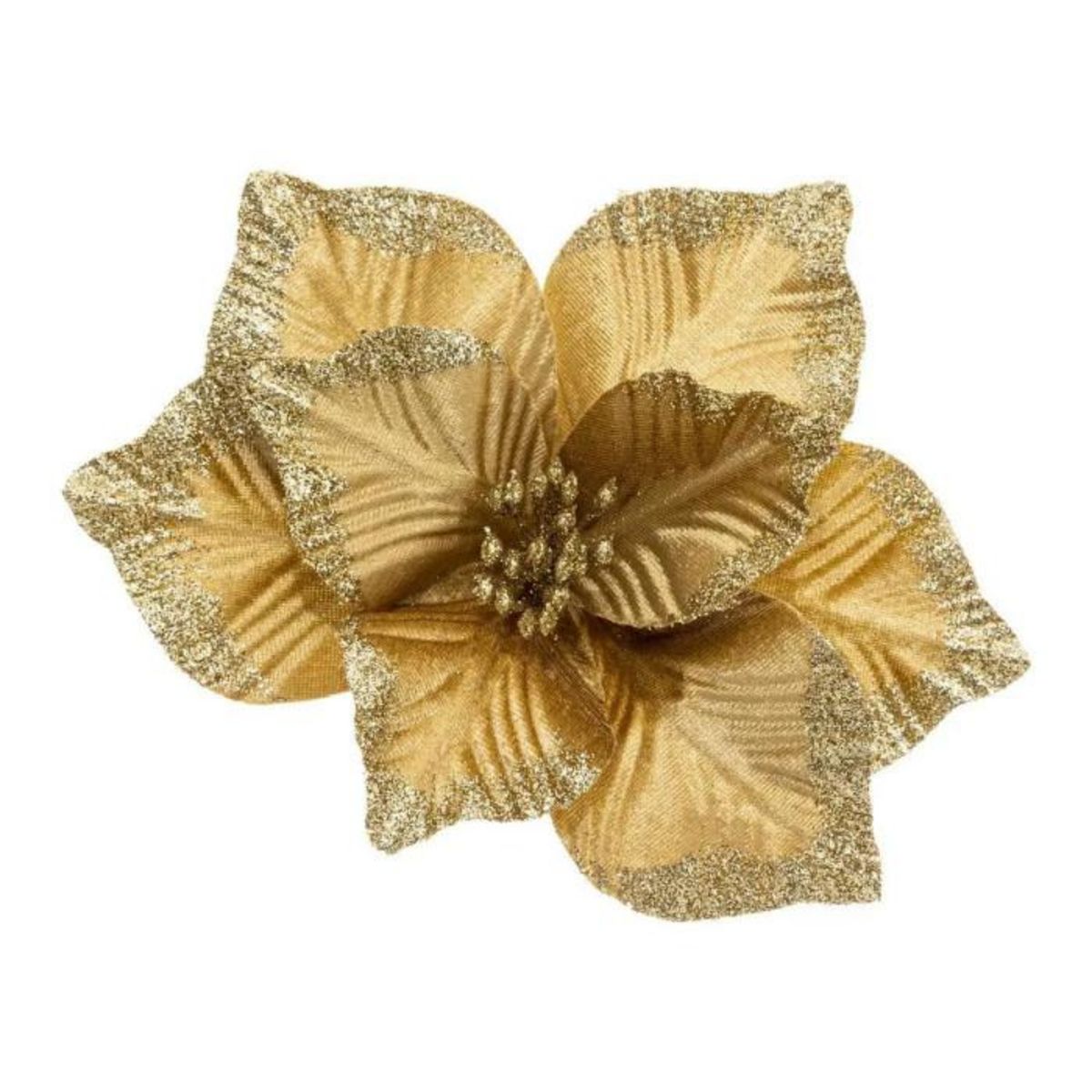 ATMOSPHERA Sujet de Noël Déco  Poinsettia  21cm Or