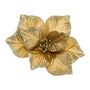 Voir la diapositive 1 : ATMOSPHERA Sujet de Noël Déco  Poinsettia  21cm Or