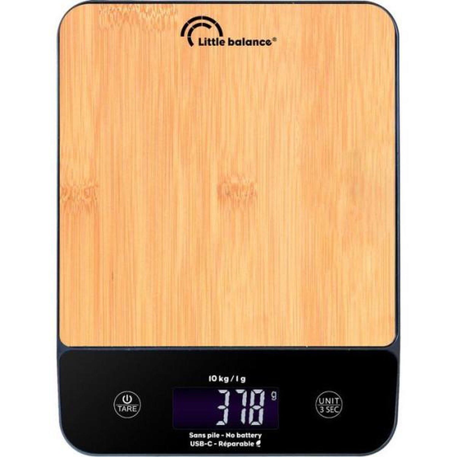 Balance de Cuisine Electronique de Precision  - LITTLE BALANCE - 8712 - Happy Genius 10 - USB - Sans pile - Bois naturel