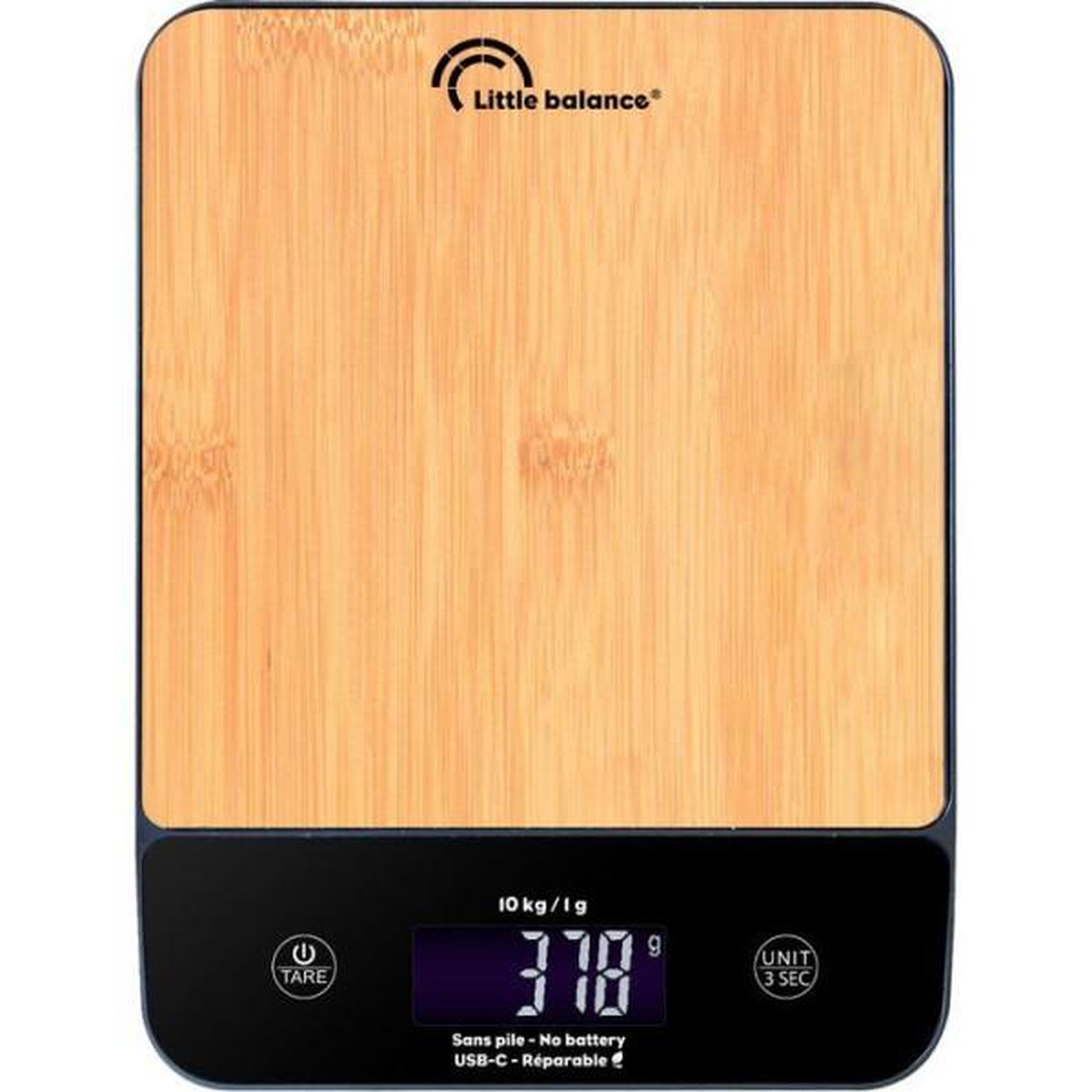 LITTLE BALANCE Balance de Cuisine Electronique de Precision  - LITTLE BALANCE - 8712 - Happy Genius 10 - USB - Sans pile - Bois naturel