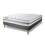 Voir la diapositive 3 : SEPTNUITS Matelas + sommier gris Memo Spring Ressorts ensachés 3 zones de confort MAXI épaisseur