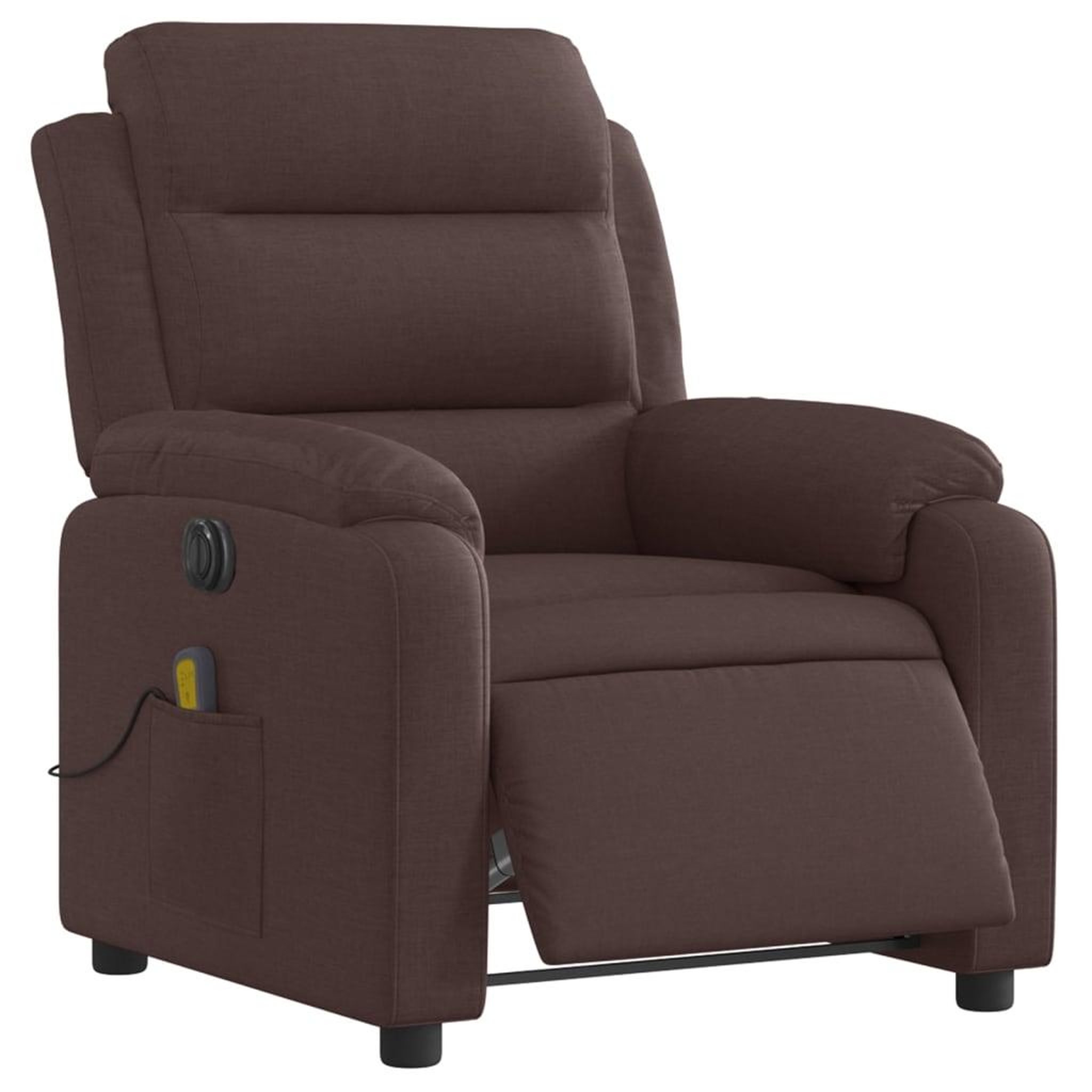 Voir la diapositive 3 : VIDAXL Fauteuil de massage inclinable electrique Marron fonce Tissu