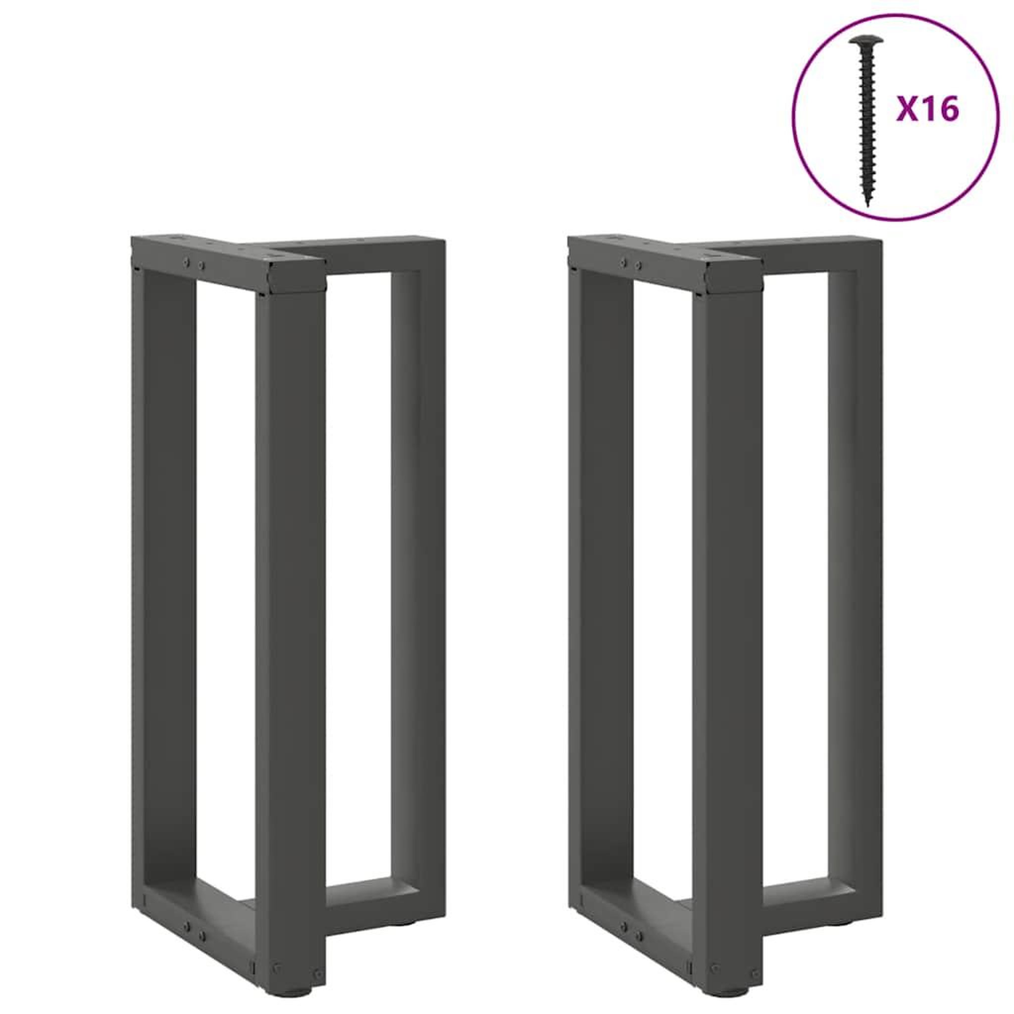 Voir la diapositive 3 : VIDAXL Pieds de table de bar forme de T 2 pcs anthracite acier