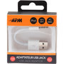 Voir la diapositive 2 : APM Adaptateur Jack USB-A/JACK 3.5MM MALE/MALE blanc