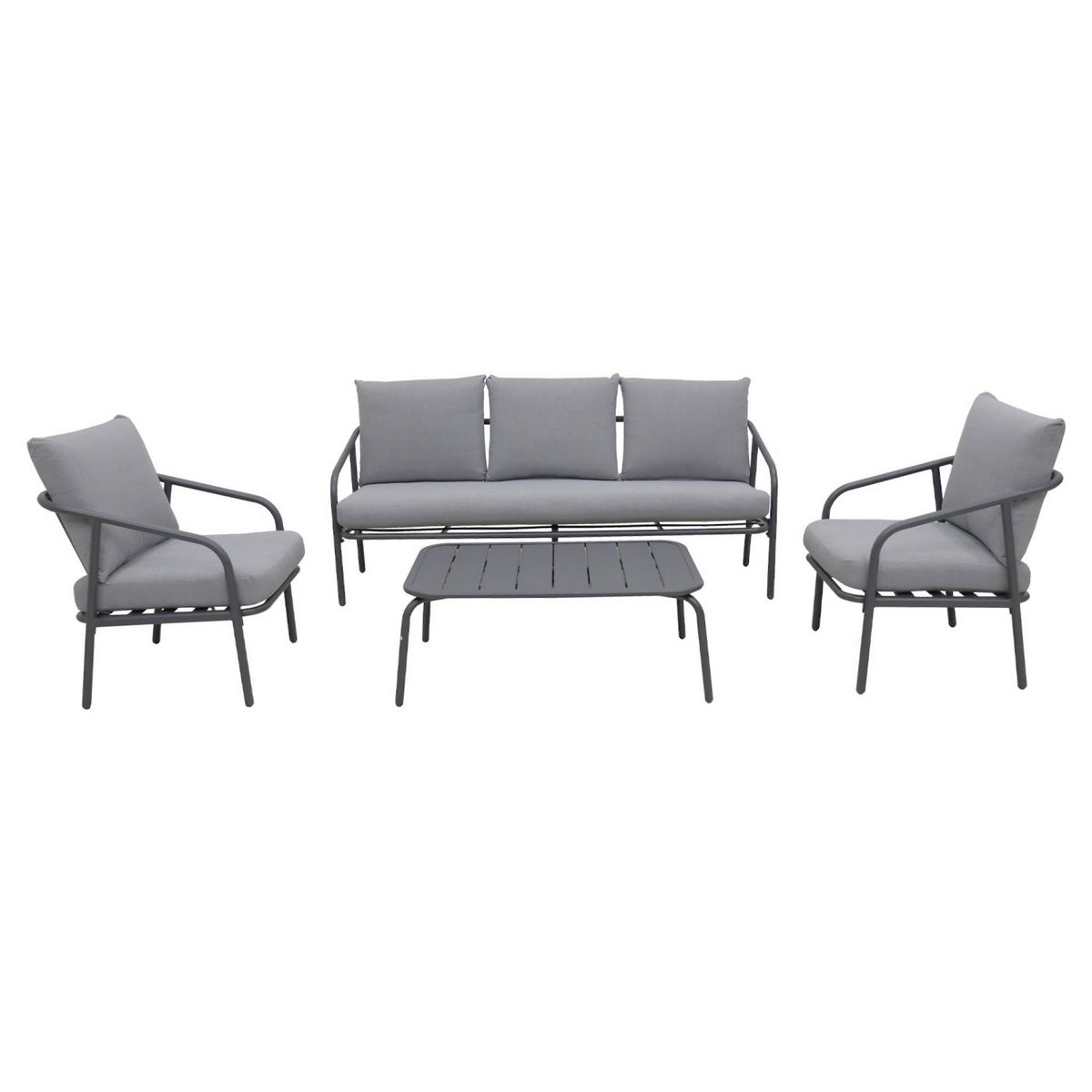SWEEEK Salon de jardin MESSINA en acier, 5 places