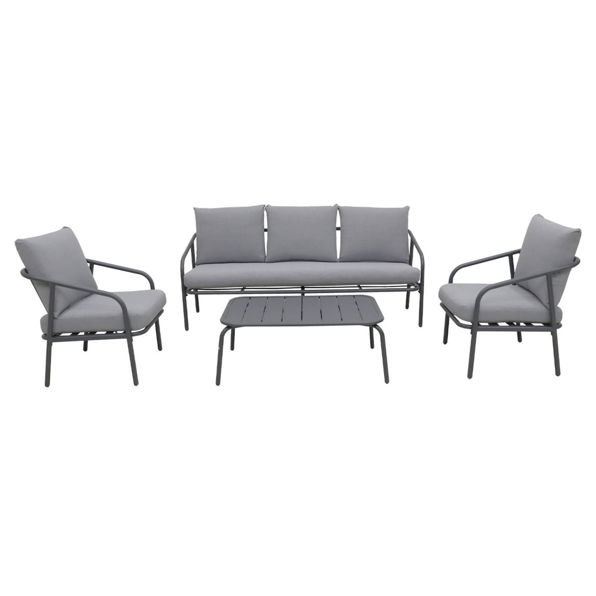 SWEEEK Salon de jardin MESSINA en acier, 5 places