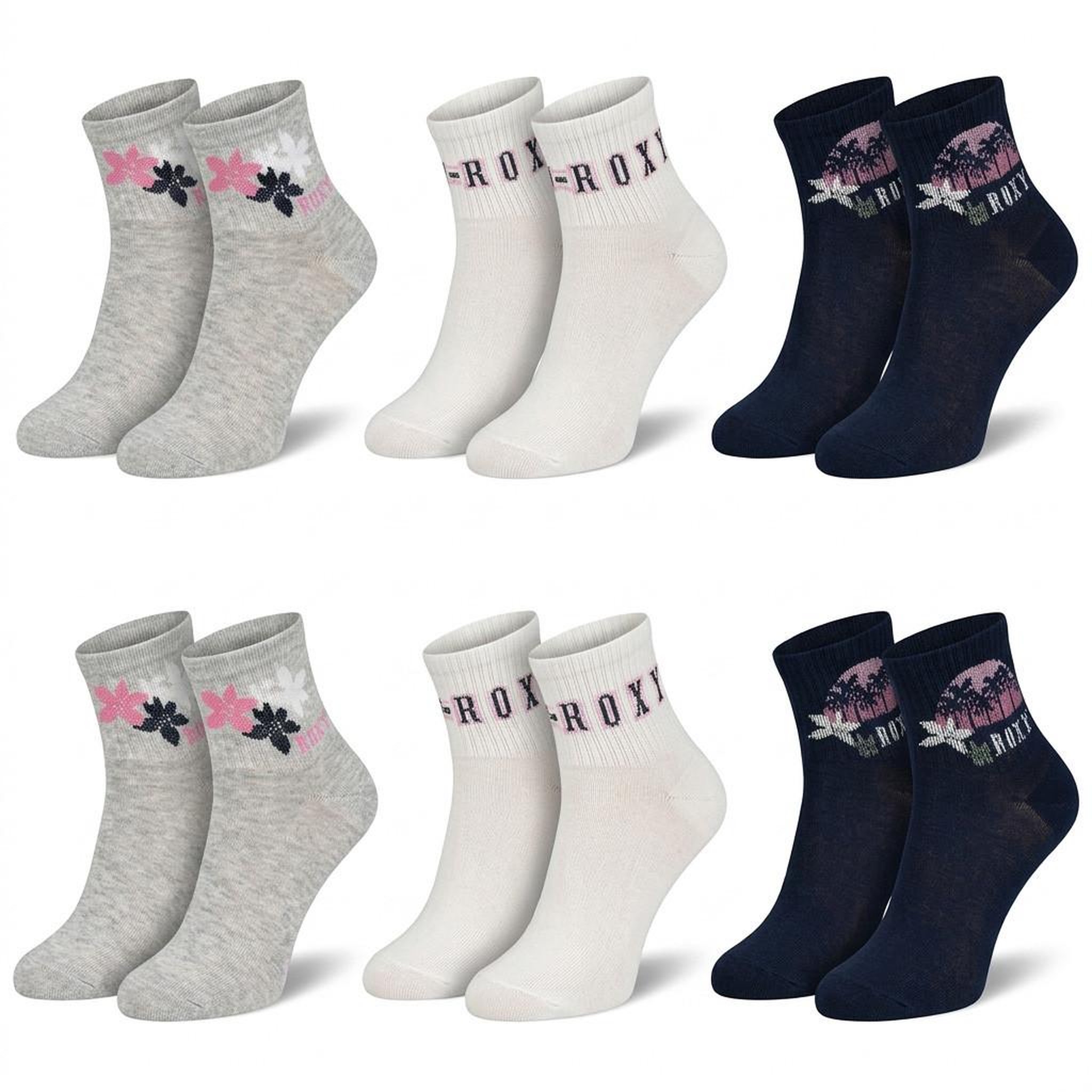 Voir la diapositive 1 : ROXY Roxy chaussettes fille sneaker pack 6 (lot) - coton respirant