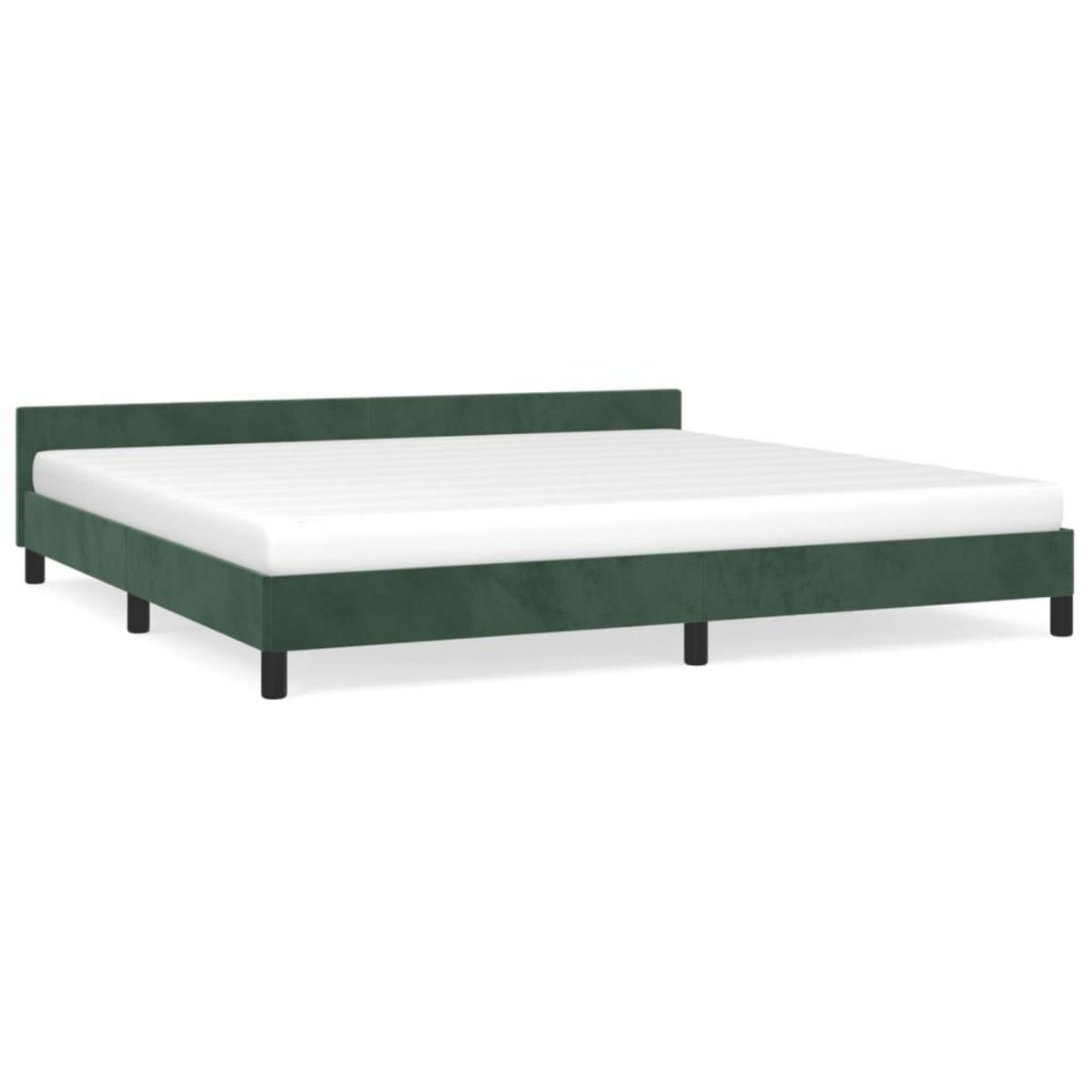 VIDAXL Cadre de lit sans matelas vert fonce 200x200 cm velours