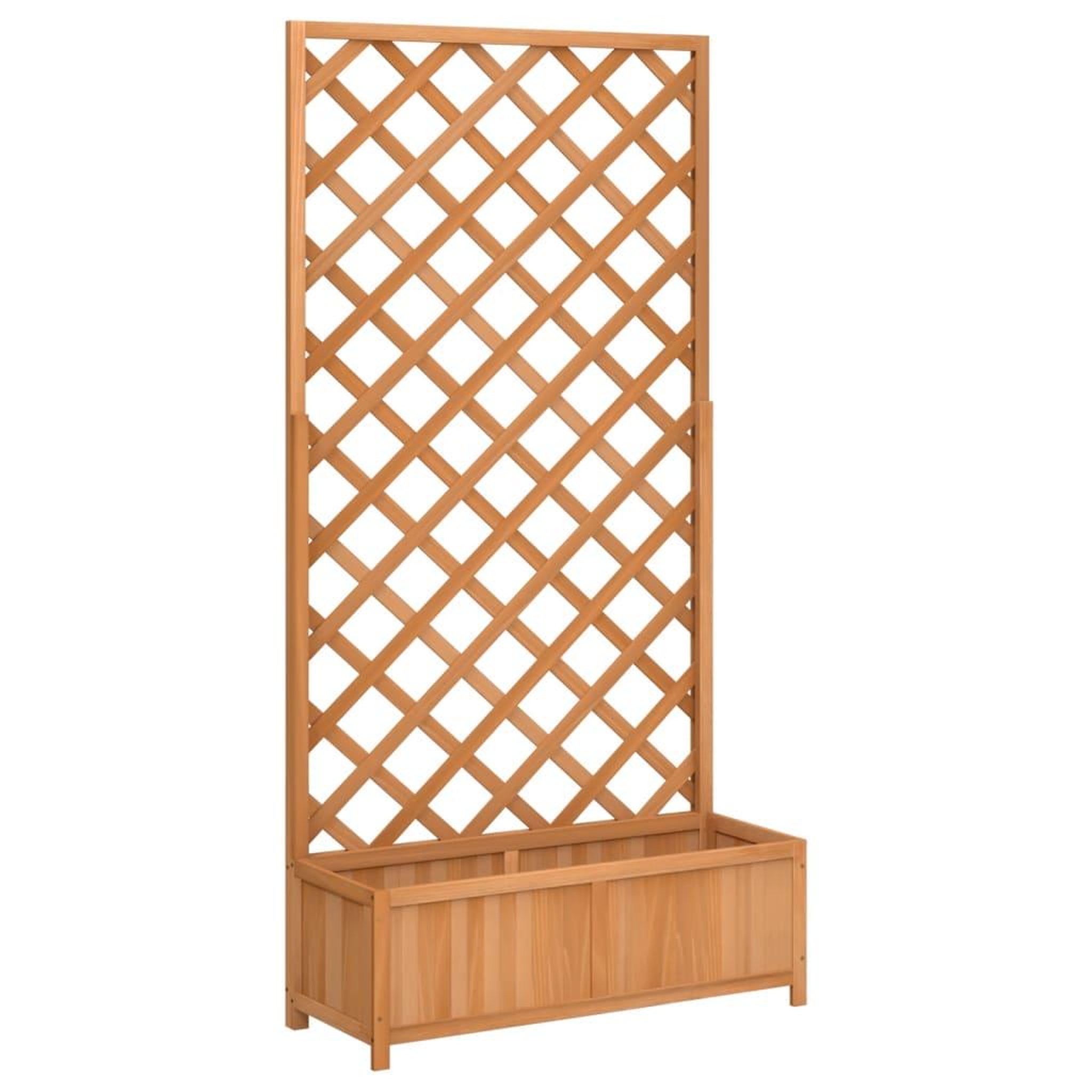 Voir la diapositive 2 : VIDAXL Jardiniere avec treillis marron bois massif de sapin
