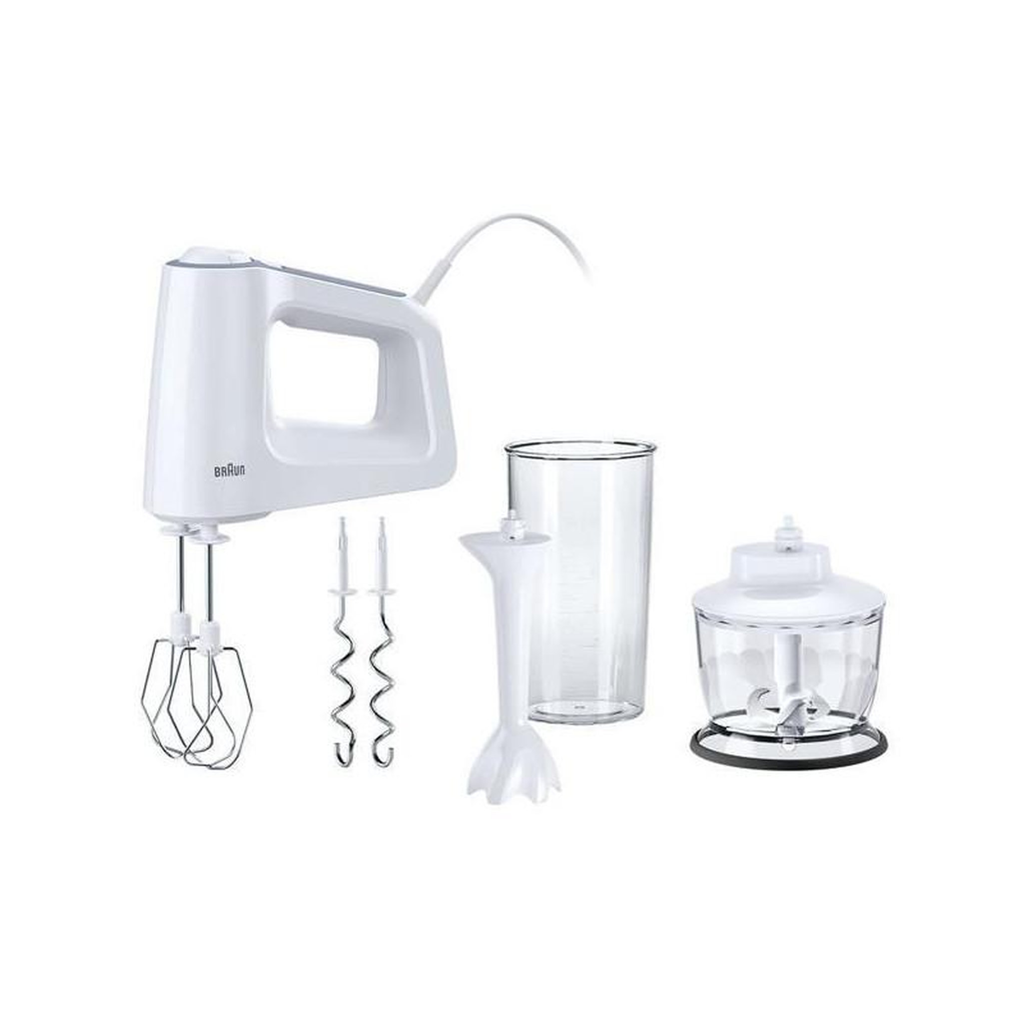 BRAUN BATTEUR FOUET INOX PETRIN PIED PLASTIQUE 500W 5VIT   BRAUN - HM3135WH
