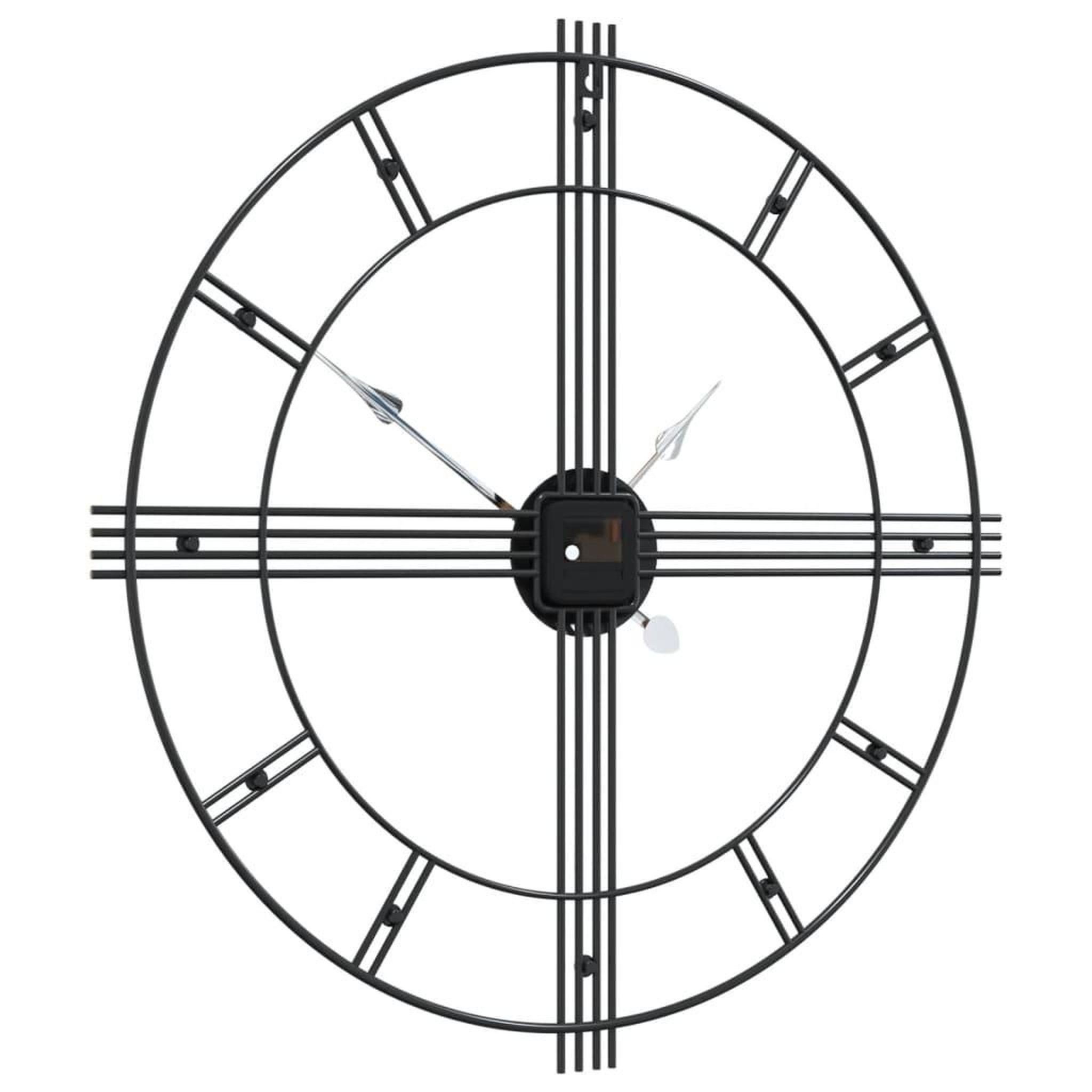 Voir la diapositive 5 : VIDAXL Horloge murale noir Ø60 cm fer