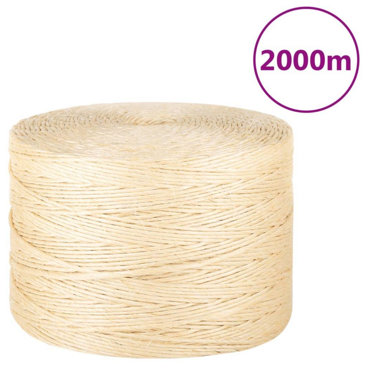 VIDAXL Corde 100 % sisal 3 mm 2000 m
