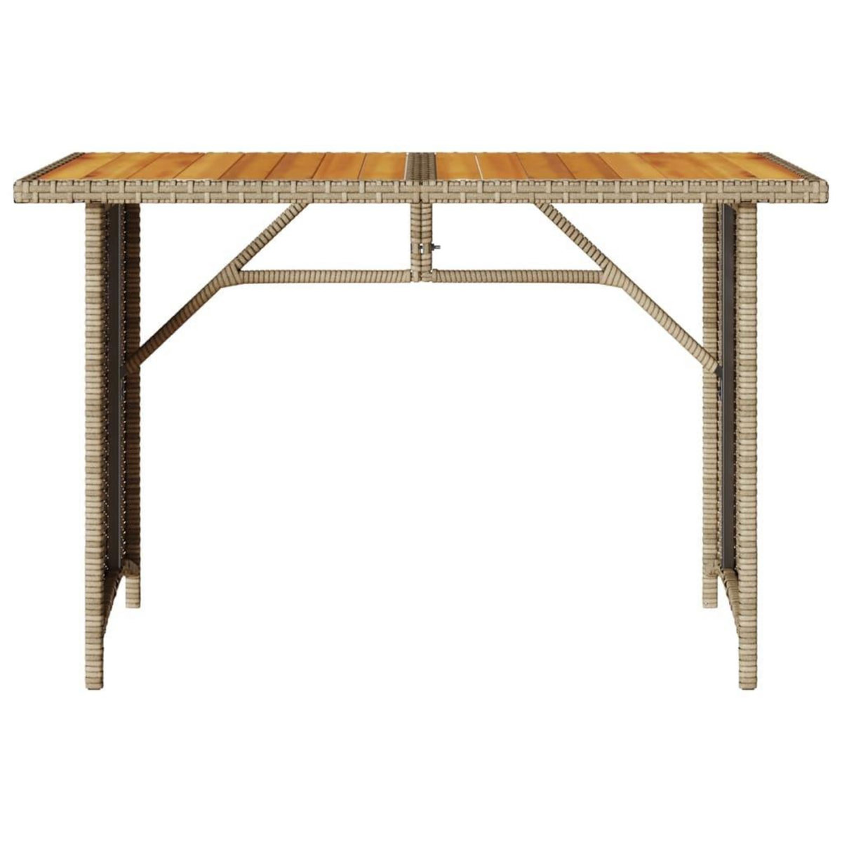 VIDAXL Table de jardin avec dessus en bois noir 110x68x70 cm rotin