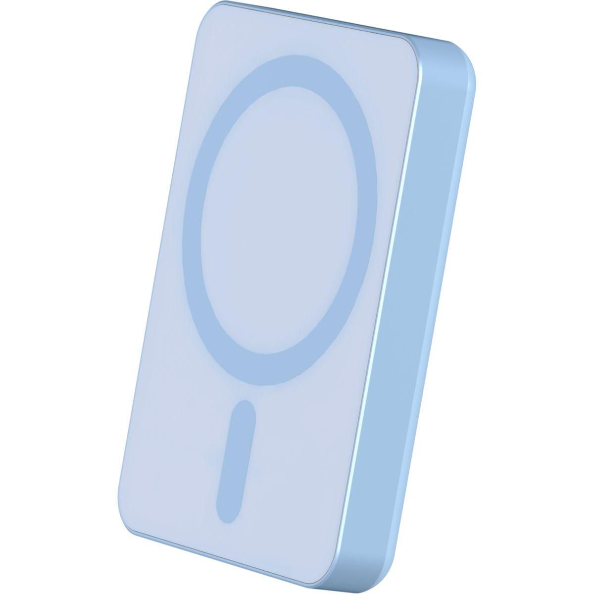 FORCE POWER Batterie externe 5000 mAh USB C 15W Mini magnet bleu