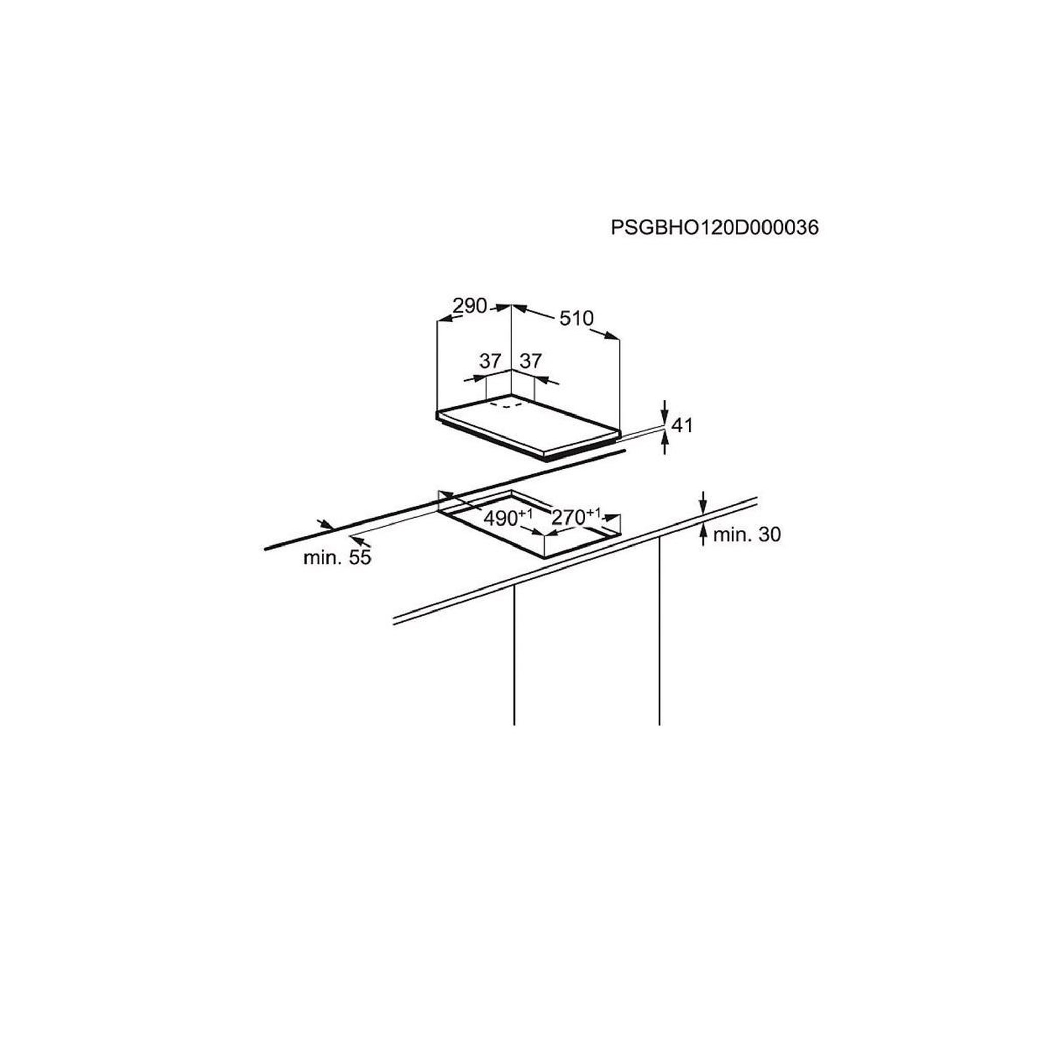 Voir la diapositive 3 : ELECTROLUX Plaque gaz EGG3322NVX