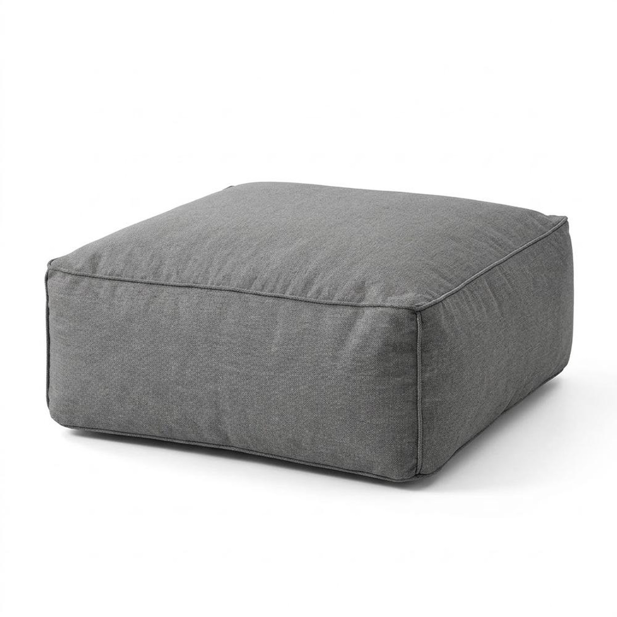 CONCEPT USINE Pouf d'extérieur gris tissu déperlant – 85x85x30 cm praiano