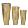 Voir la diapositive 2 : Paris Prix Lot de 3 Vases en Métal  Glotty  110cm Or