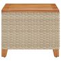 Voir la diapositive 5 : VIDAXL Table de jardin beige 45x45x37 cm résine tressée et bois acacia